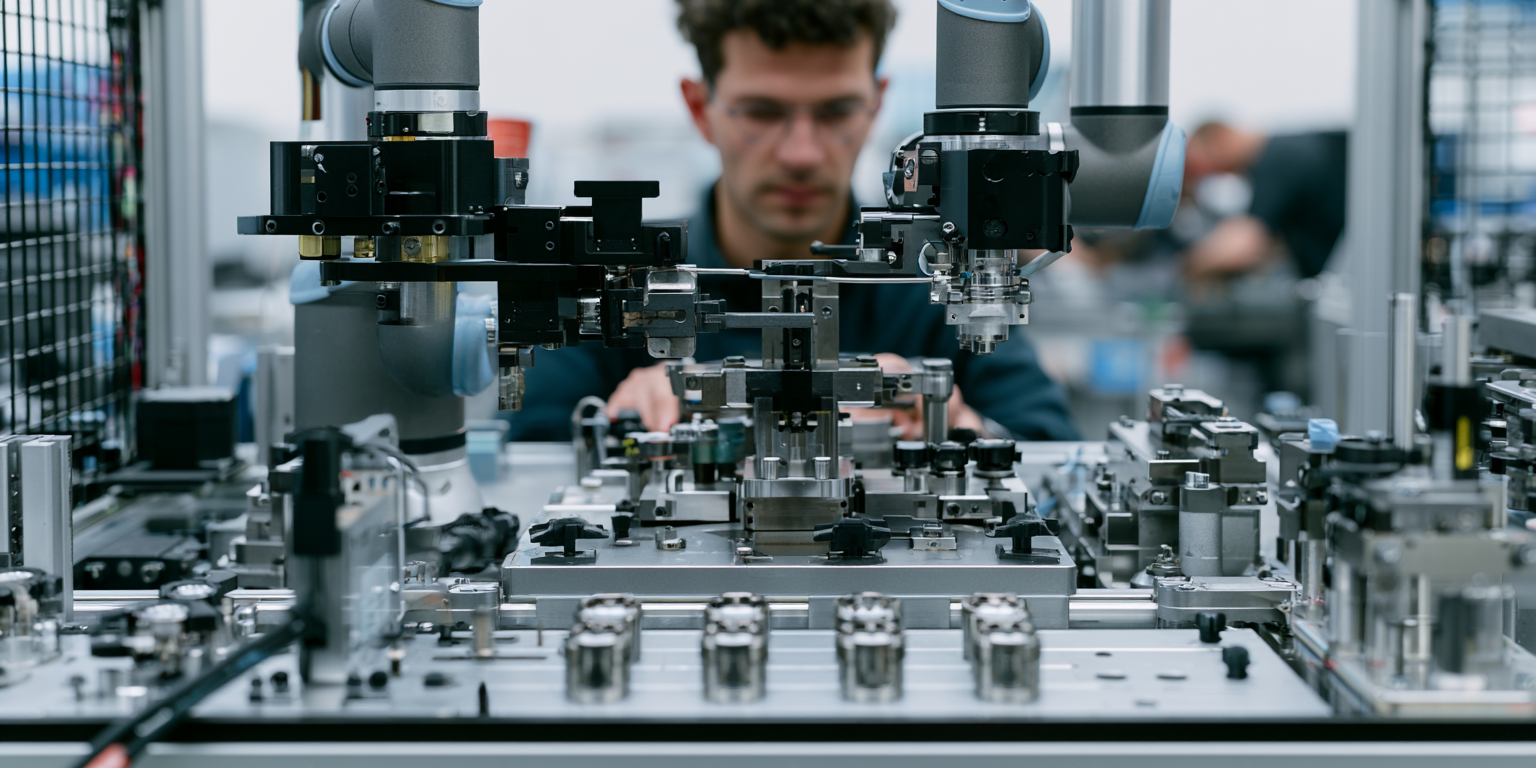 Precision robotics operator industrial photography