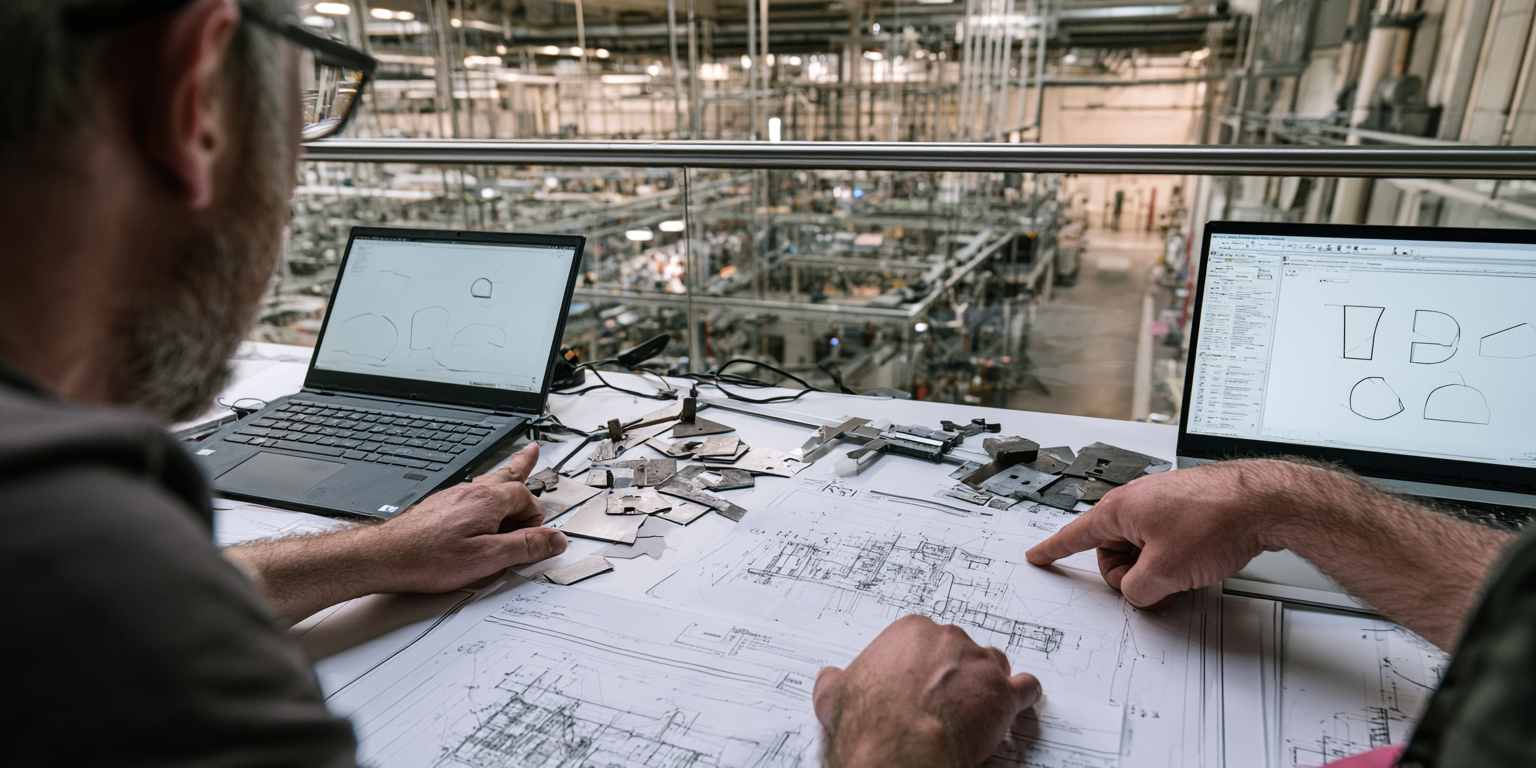 Technical sourcing review with engineering drawings