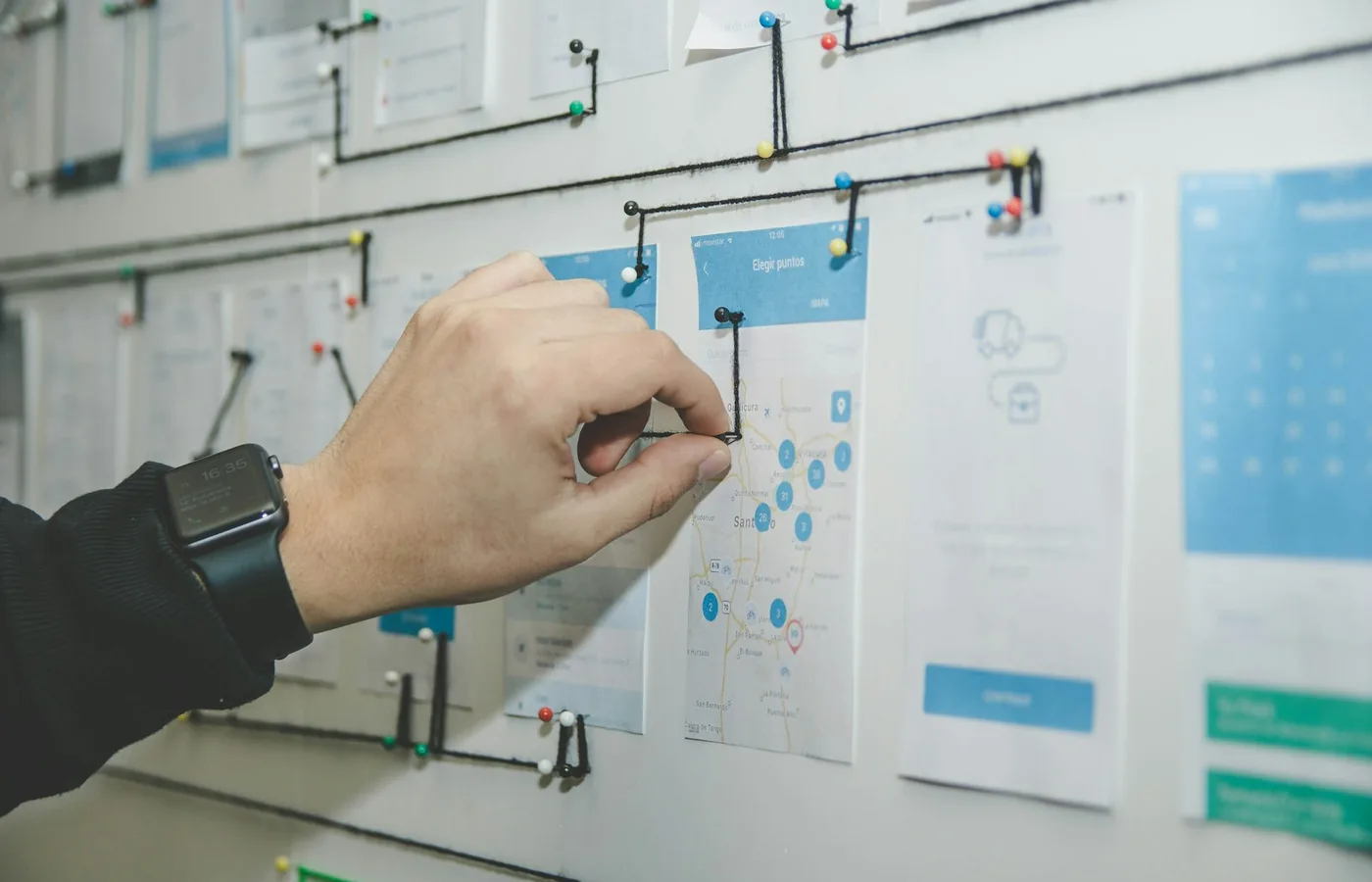 Milestone and route board used for active sourcing execution coordination